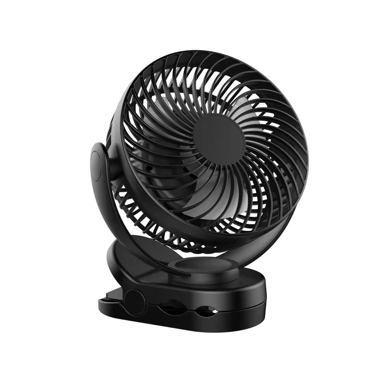 Gominimo Rechargeable Clip-On Fan: 3-in-1 Portable with Hook, Clip, & Light; 3-Speed, 720° Rotation For Camping Car Outdoor