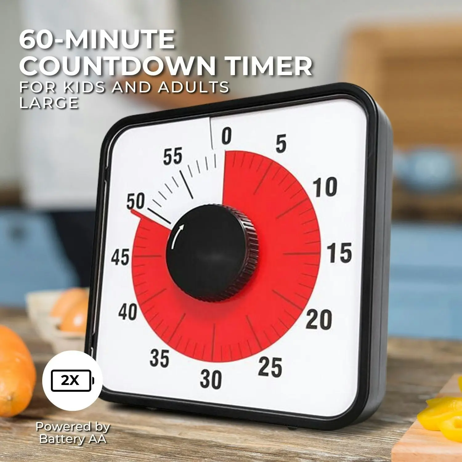 Gominimo 60-Minute Visual Countdown Timer Black Large