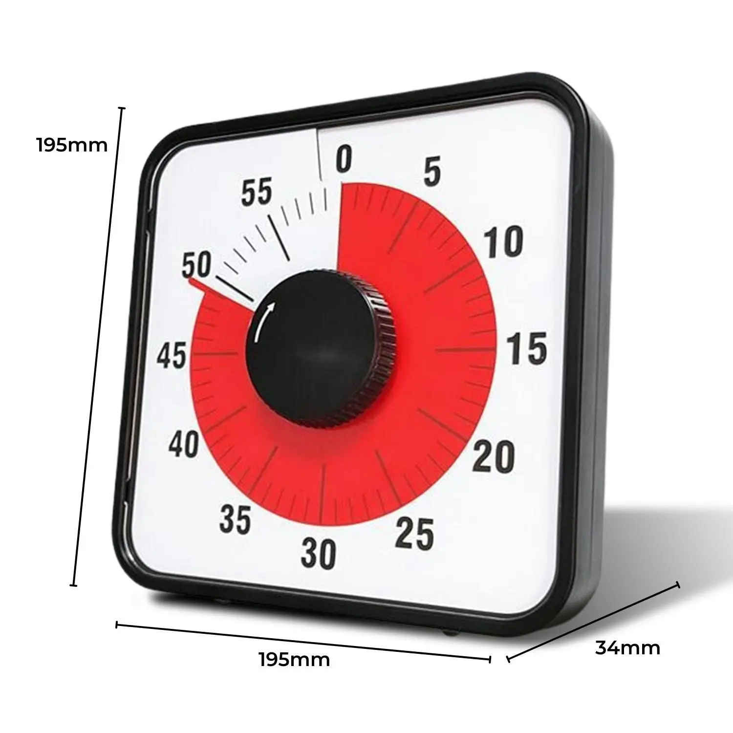 Gominimo 60-Minute Visual Countdown Timer Black Large