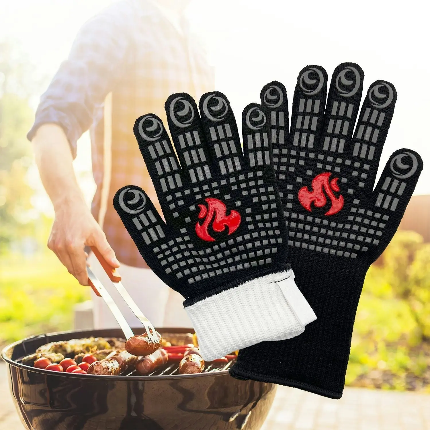 Kiliroo BBQ Cooking Grill Gloves 800℃ Extreme Heat Resistance Non-Slip Silicone