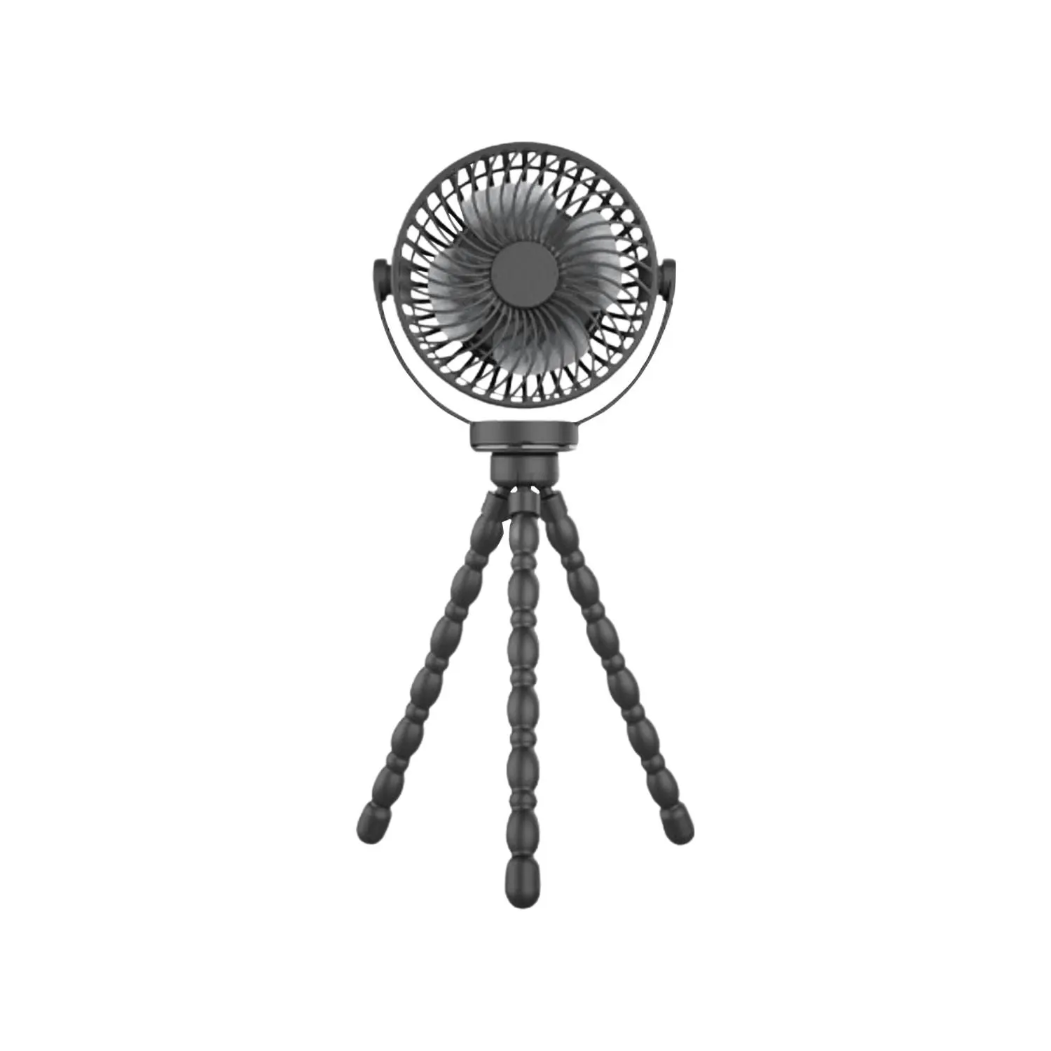 Gominimo Portable 5000mAh Rechargeable Clip Fan Rotatable Flexible Tripod Black