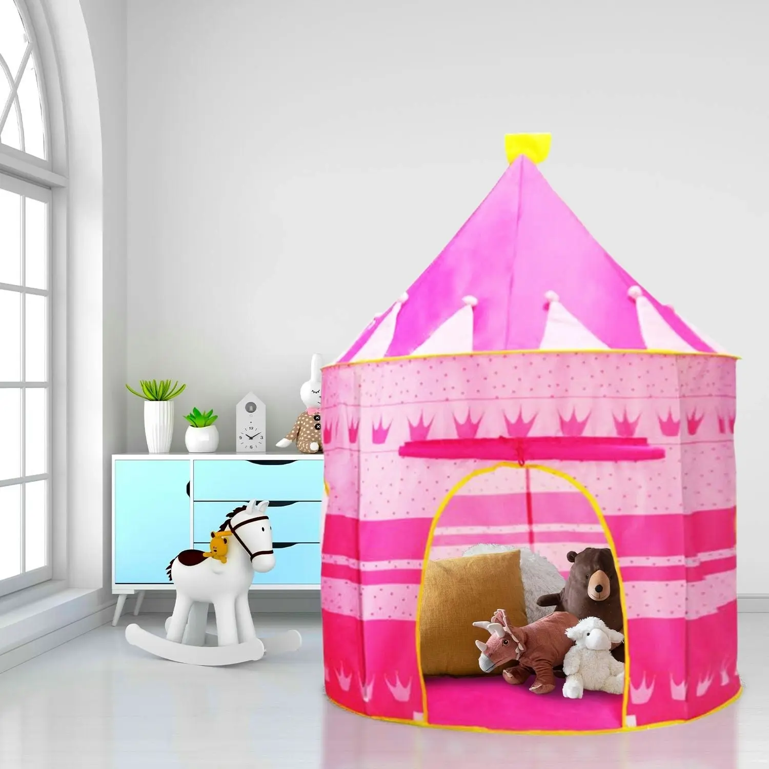 Gominimo Kids Play Tent 12 Crowns Toys Secure Stability Playhouse Pink