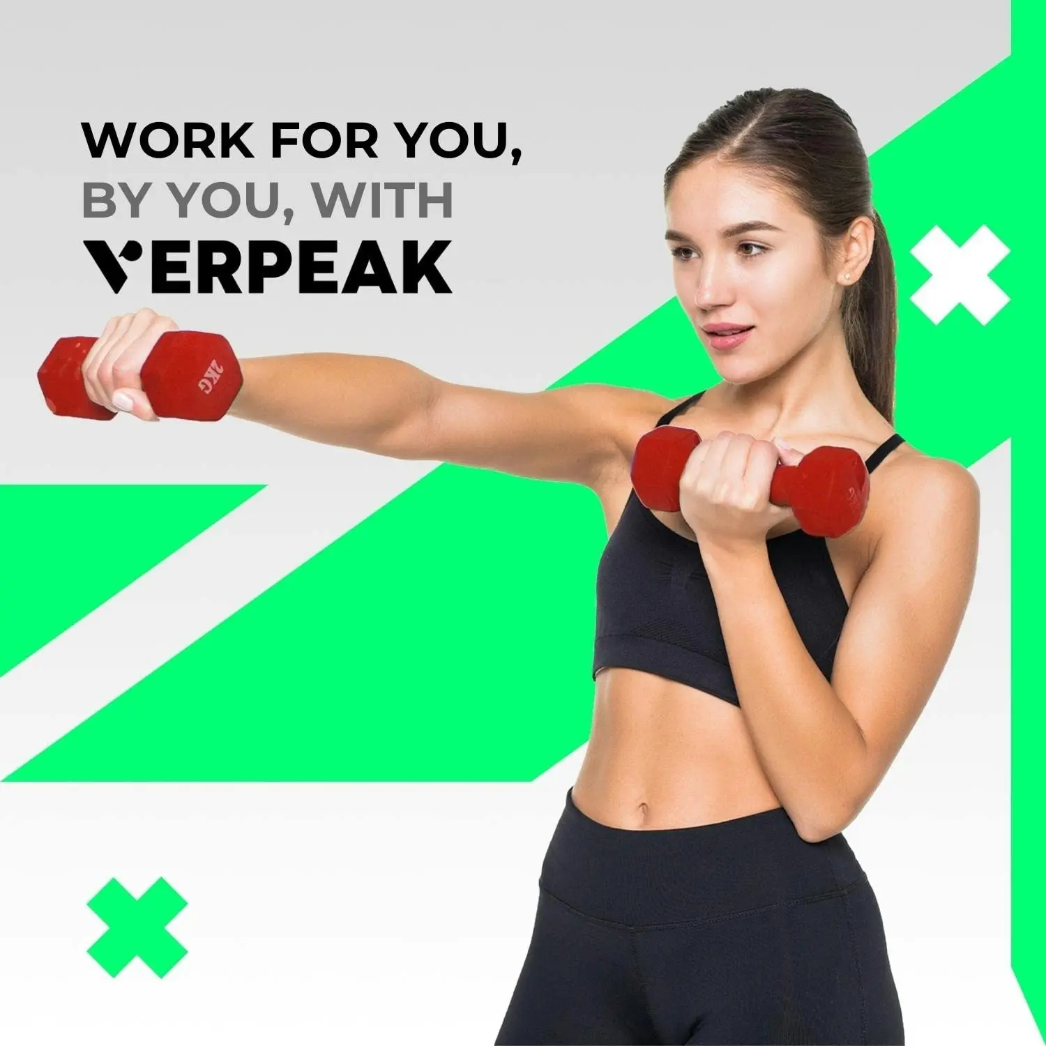 Verpeak Neoprene Dumbbell Set with Rack Home Gym Fitness Exercise 1,2,3kg x 2