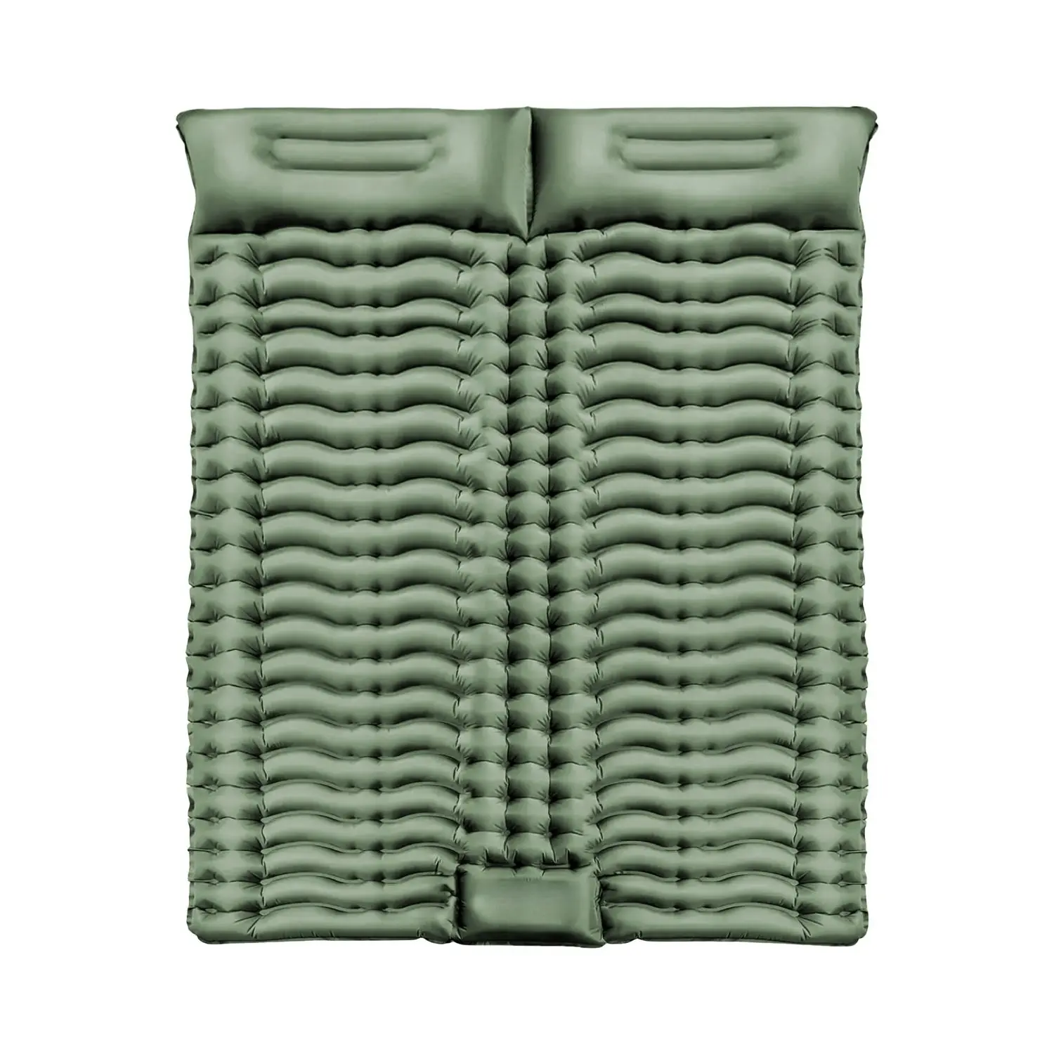 Kiliroo Double Inflatable Mattress Camping Air Bed Sleeping Pad with Pillow Army Green