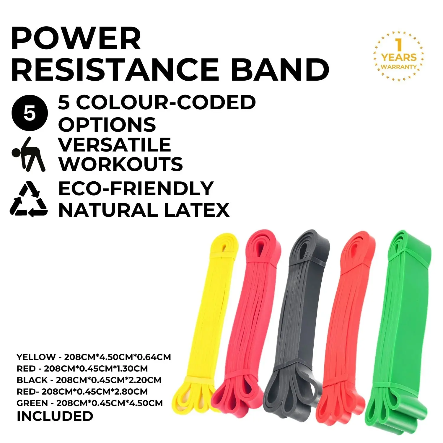 Verpeak 5PCS in 1 Resistance Bands Yoga Pilates Set