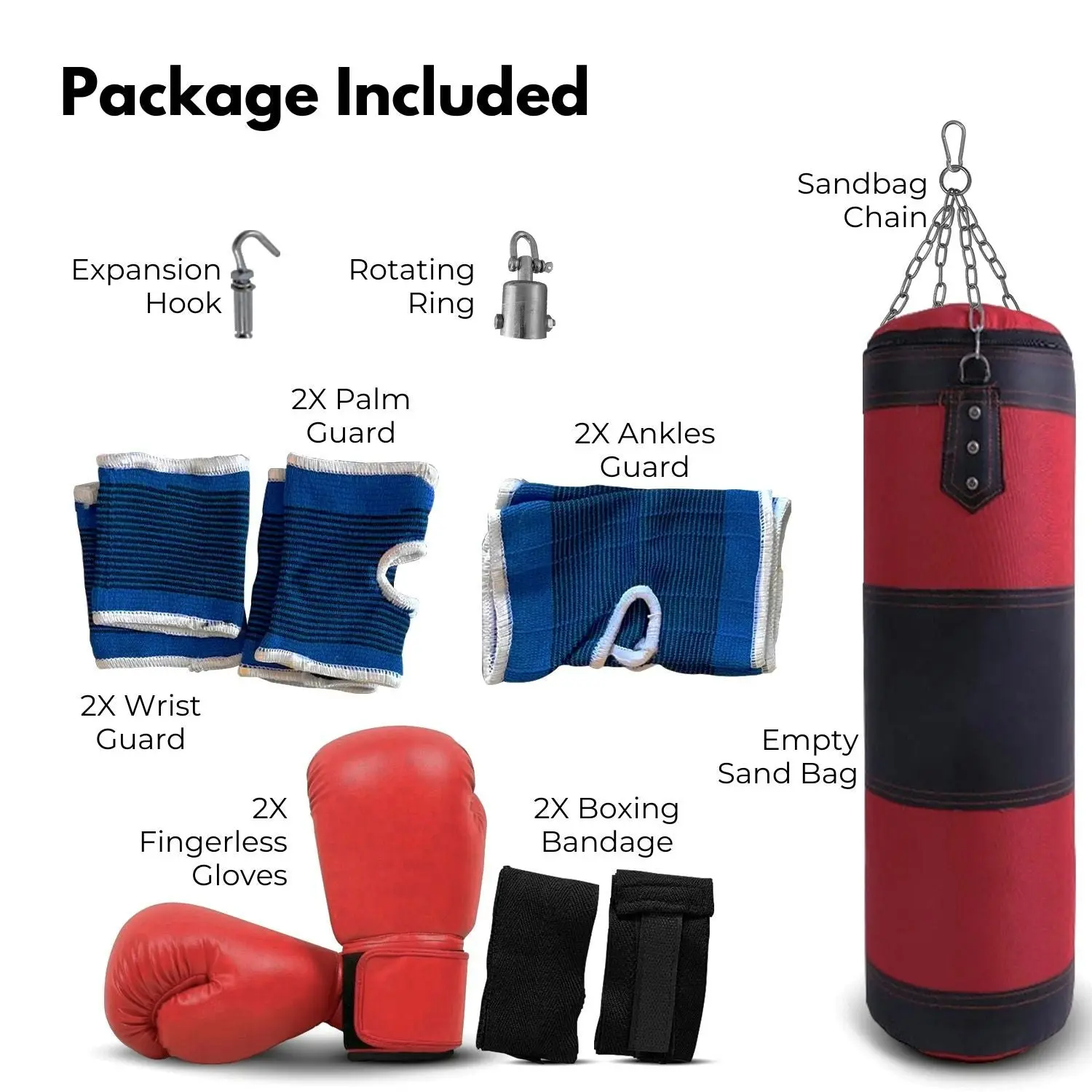 Verpeak 100cm Hanging Punching Bag Set Boxing Bag Home Gym Training Kickboxing Karate