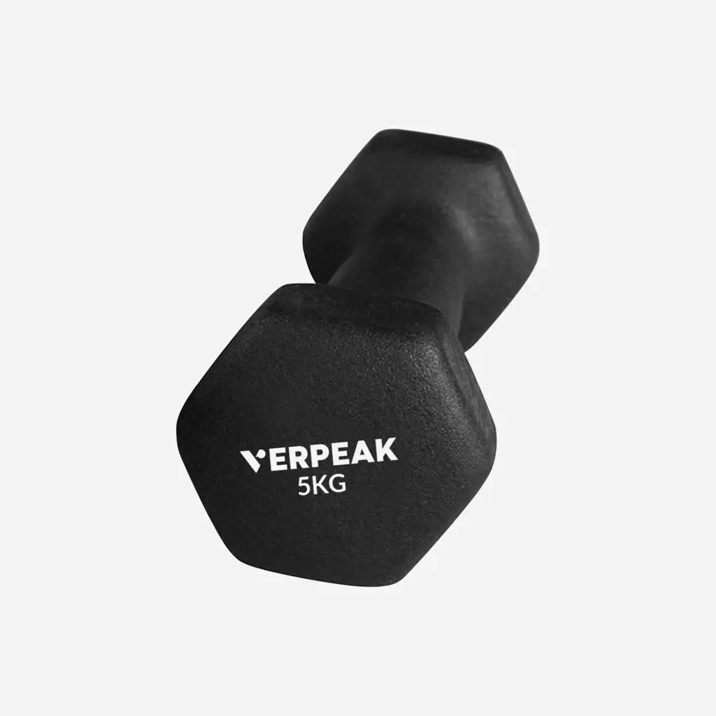 2pcs Verpeak 5kg Exercise Fitness Gym Workout Weights Neoprene Dumbbell - Black