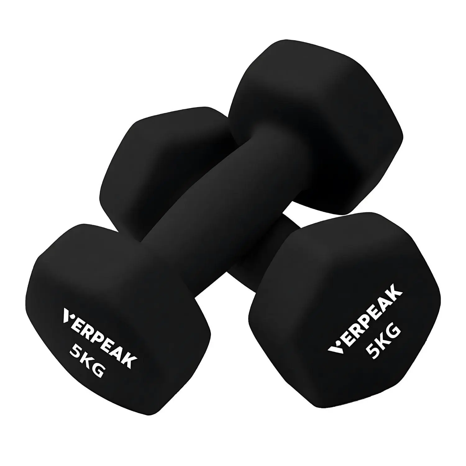 2pcs Verpeak 5kg Exercise Fitness Gym Workout Weights Neoprene Dumbbell - Black