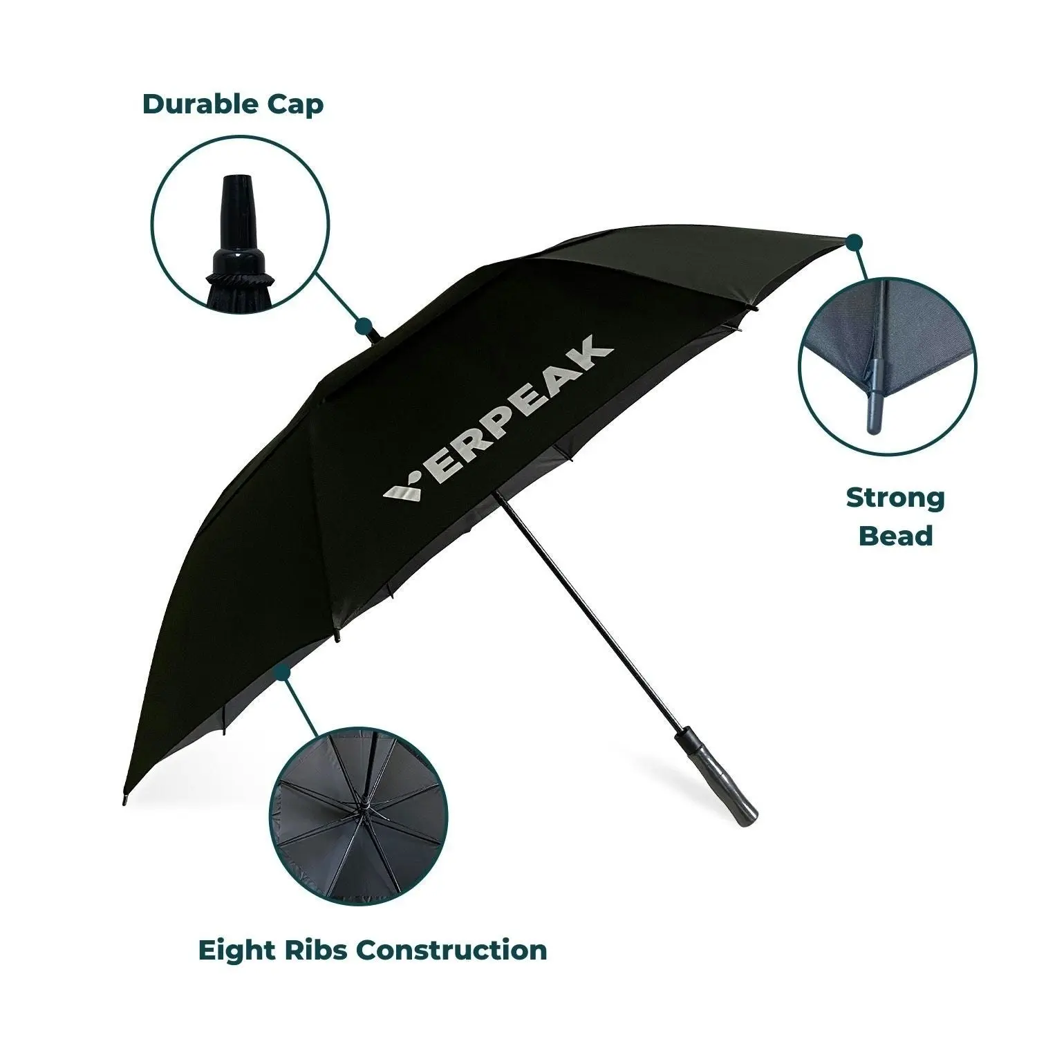 Verpeak Large Heavy Duty 62 Inch Golf Umbrella - Black