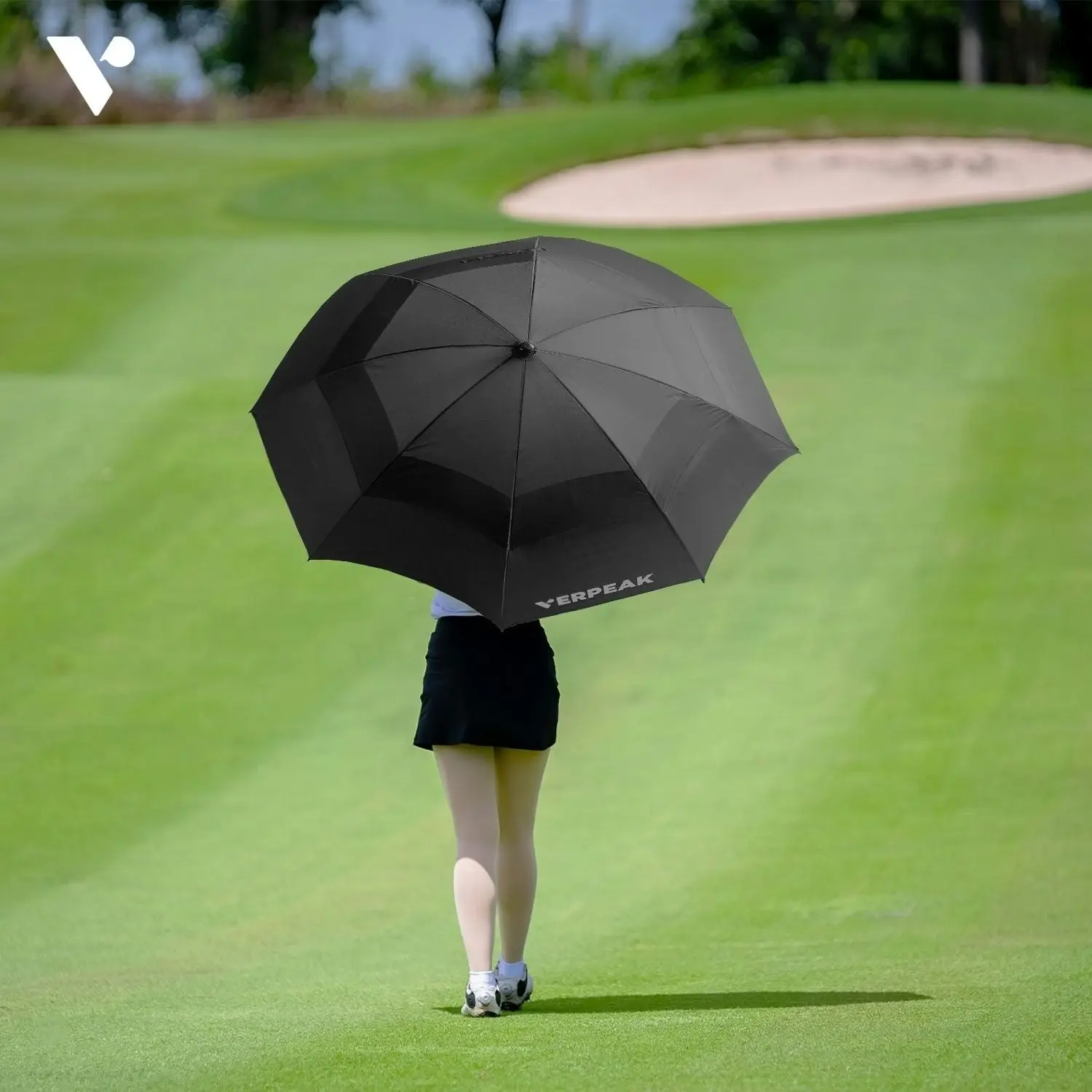 Verpeak Large Heavy Duty 62 Inch Golf Umbrella - Black