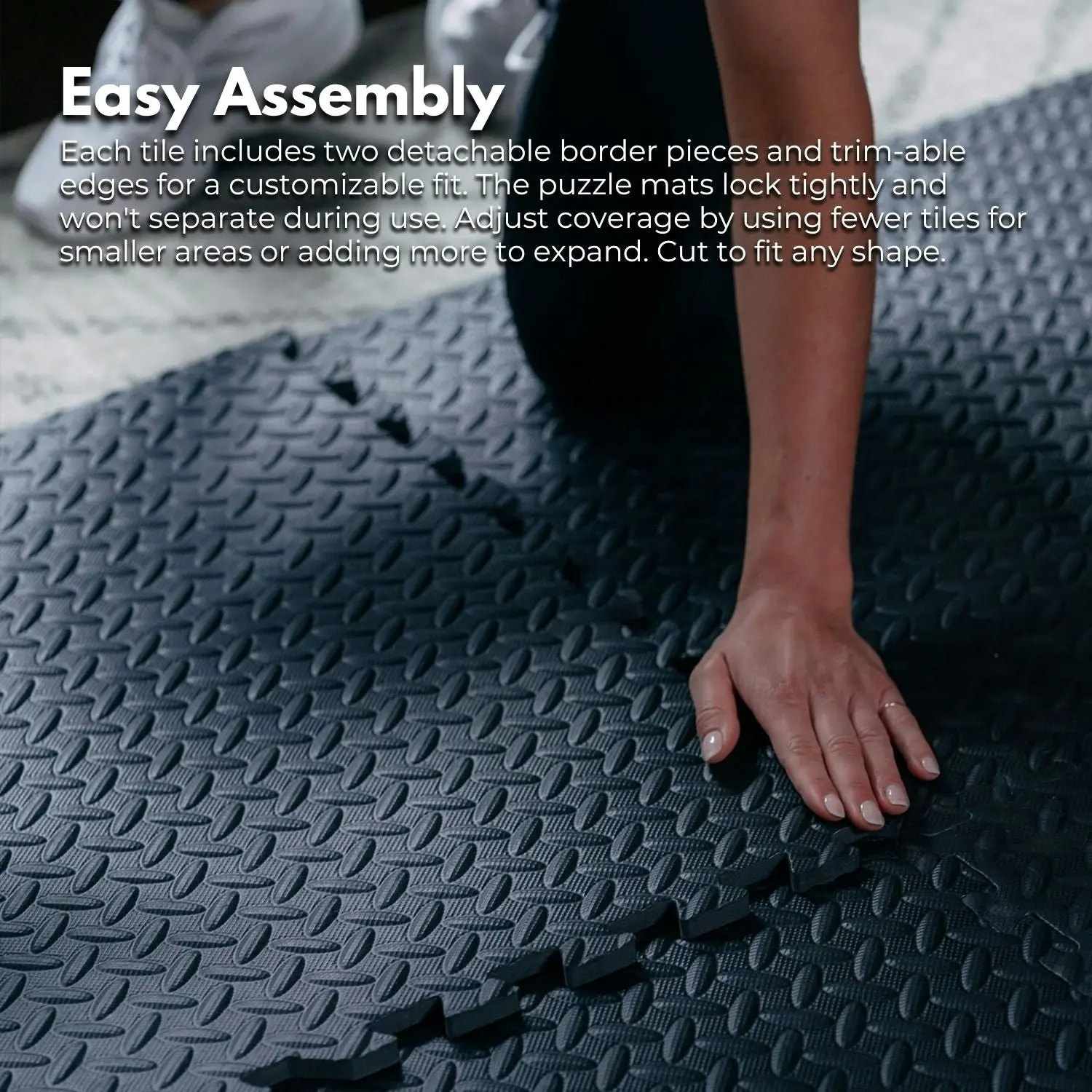 Verpeak 30 Tiles EVA Fitness Home Yoga Gym Interlocking Floor Puzzle Mat Black