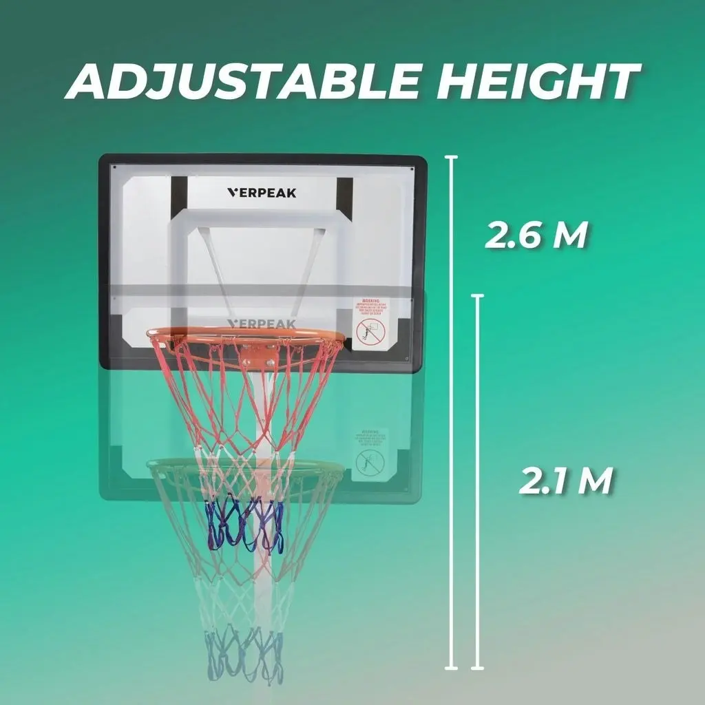 Verpeak Portable Basketball Hoop Stand System Ring 2.1M-2.6M Adjustable Height