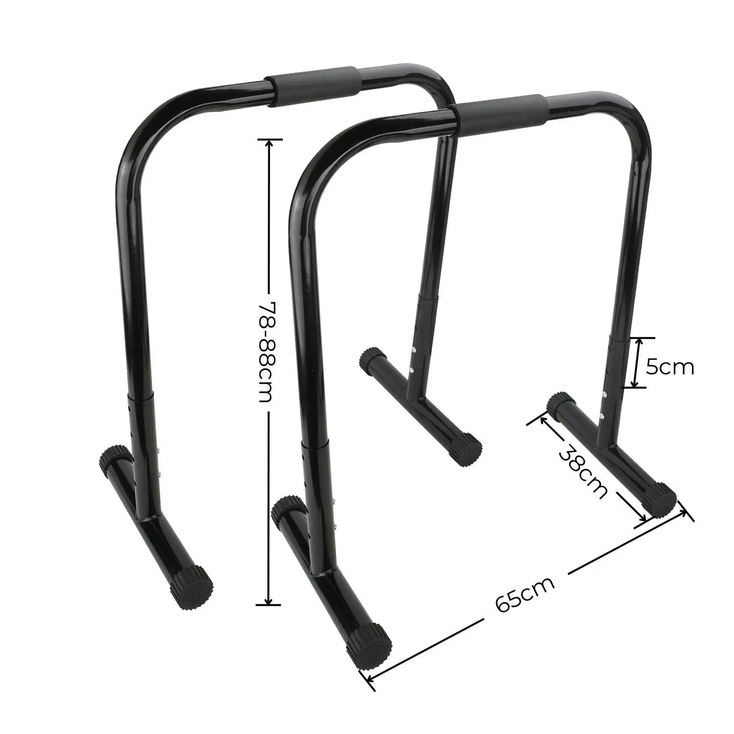 2pcs Verpeak Adjustable Dipping Station Chin-up Pull-up Push-up Equipment Parallel Bar - Black