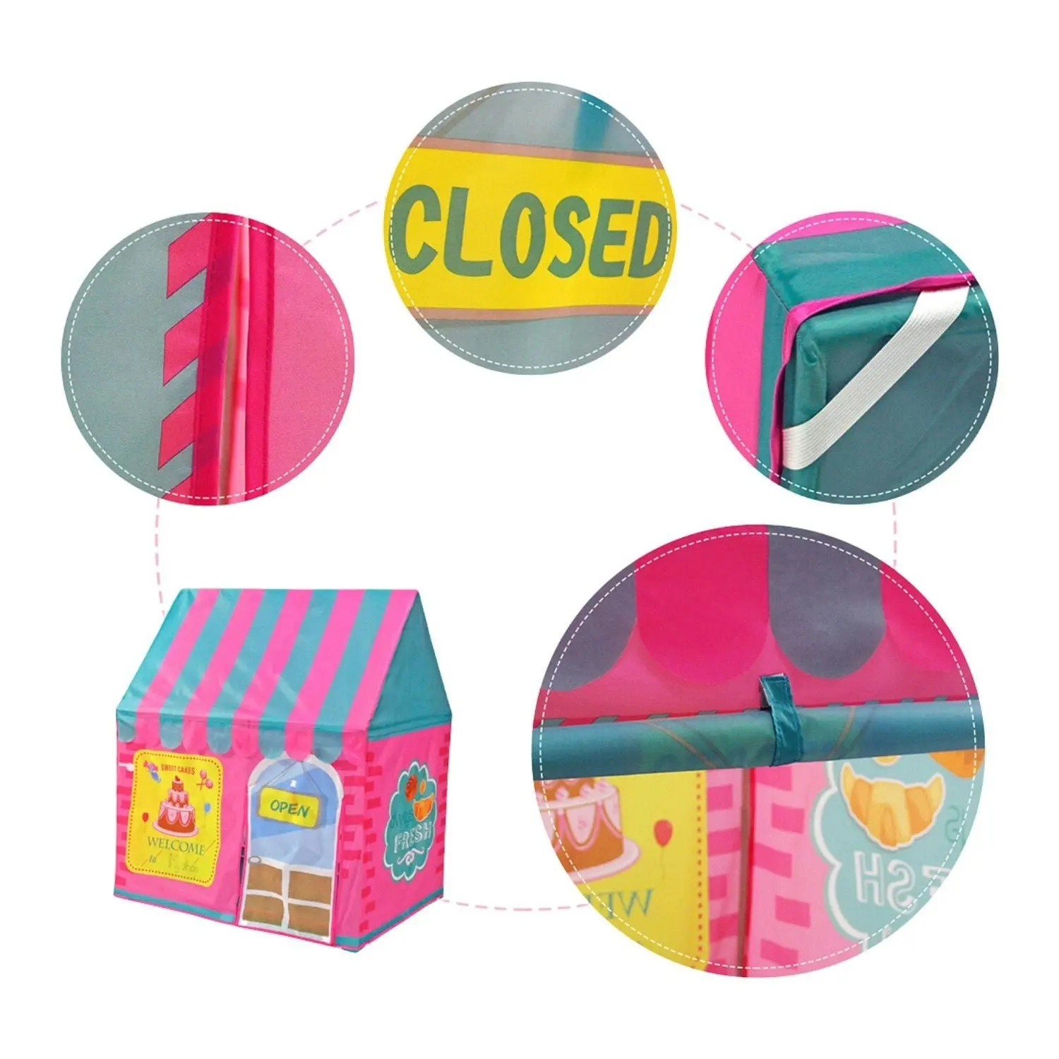 Gominimo Kids Play Tent Dessert House Toys Secure Stability Playhouse Pink