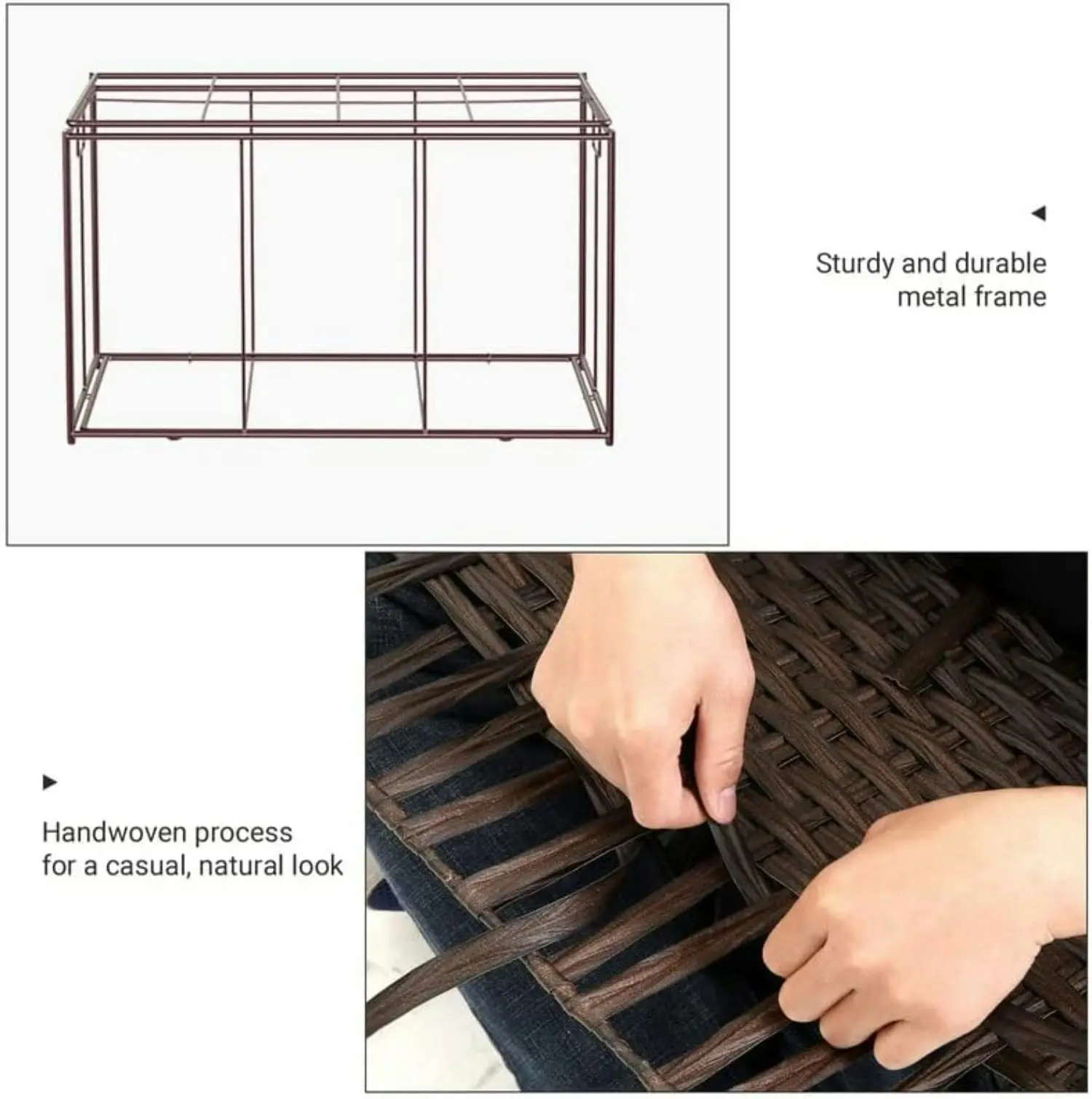 SONGMICS Foldable Storage Basket with Lid Removable Liner 160L Metal Frame Brow