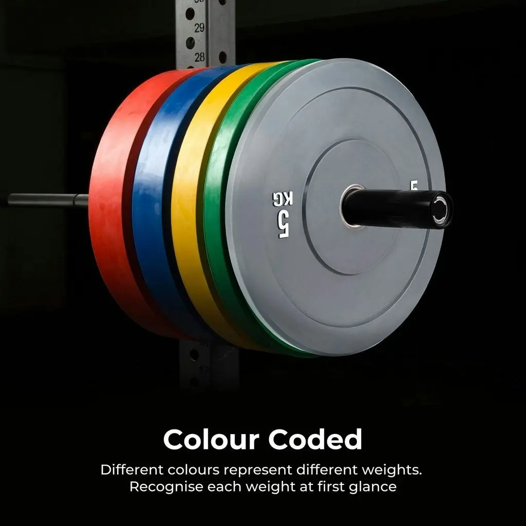 Verpeak Colour Coded Bumper Weight Plate For Olympic Weightlifting 25kg Red