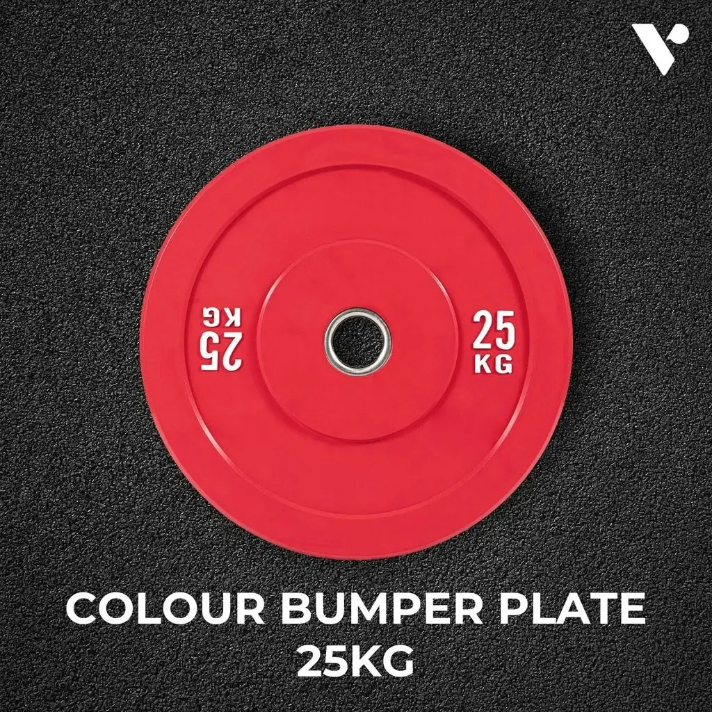 Verpeak Colour Coded Bumper Weight Plate For Olympic Weightlifting 25kg Red