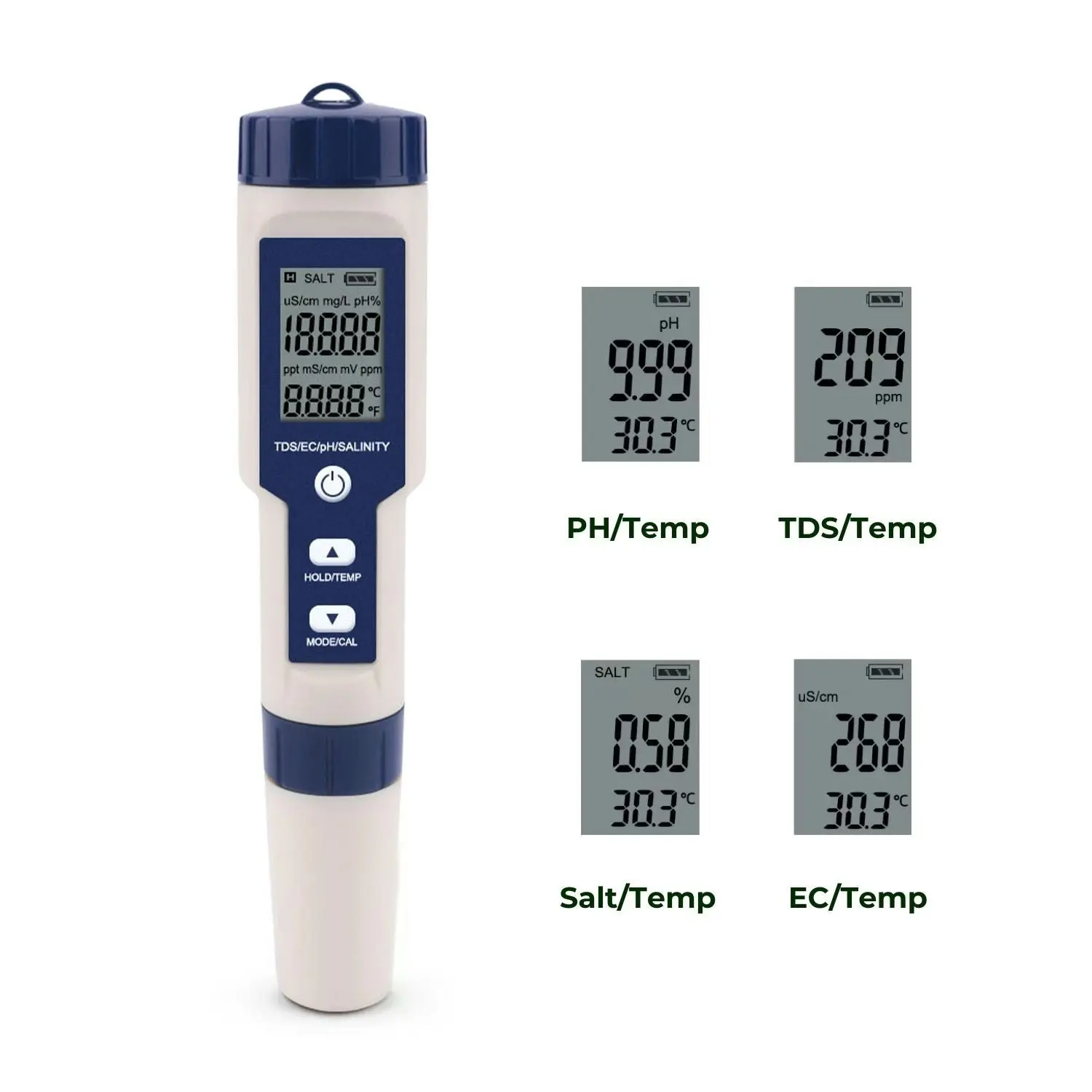 Noveden 5 in 1 Digital Water Quality Test Meter TDS Salinity Temp pH Tester