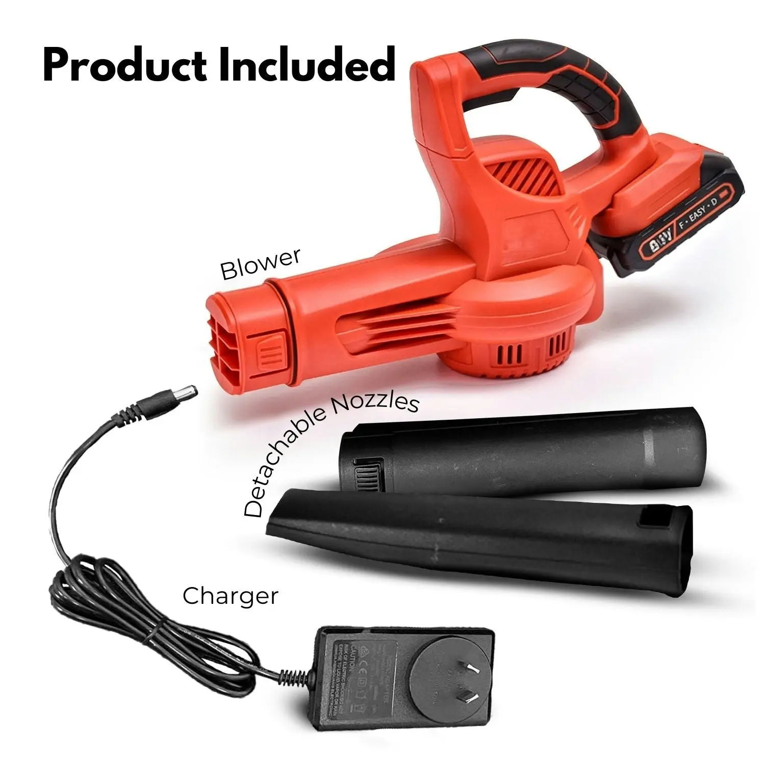 RYNOMATE 21V Cordless Garden Leaf Blower Lithium Electric Battery Nozzle 2-Speed