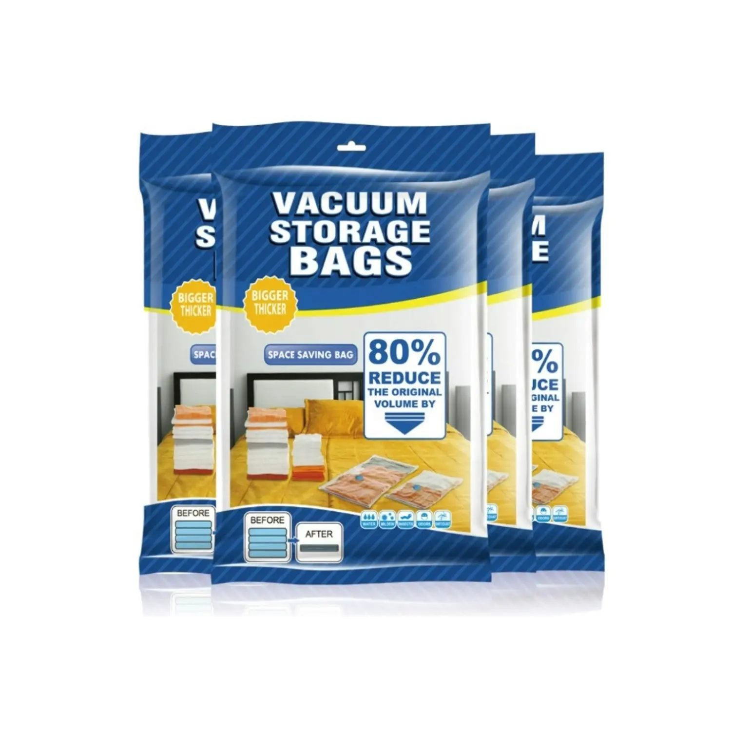 Gominimo PVS Material Vacuum Storage Bag Large Pack of 6 Transparent