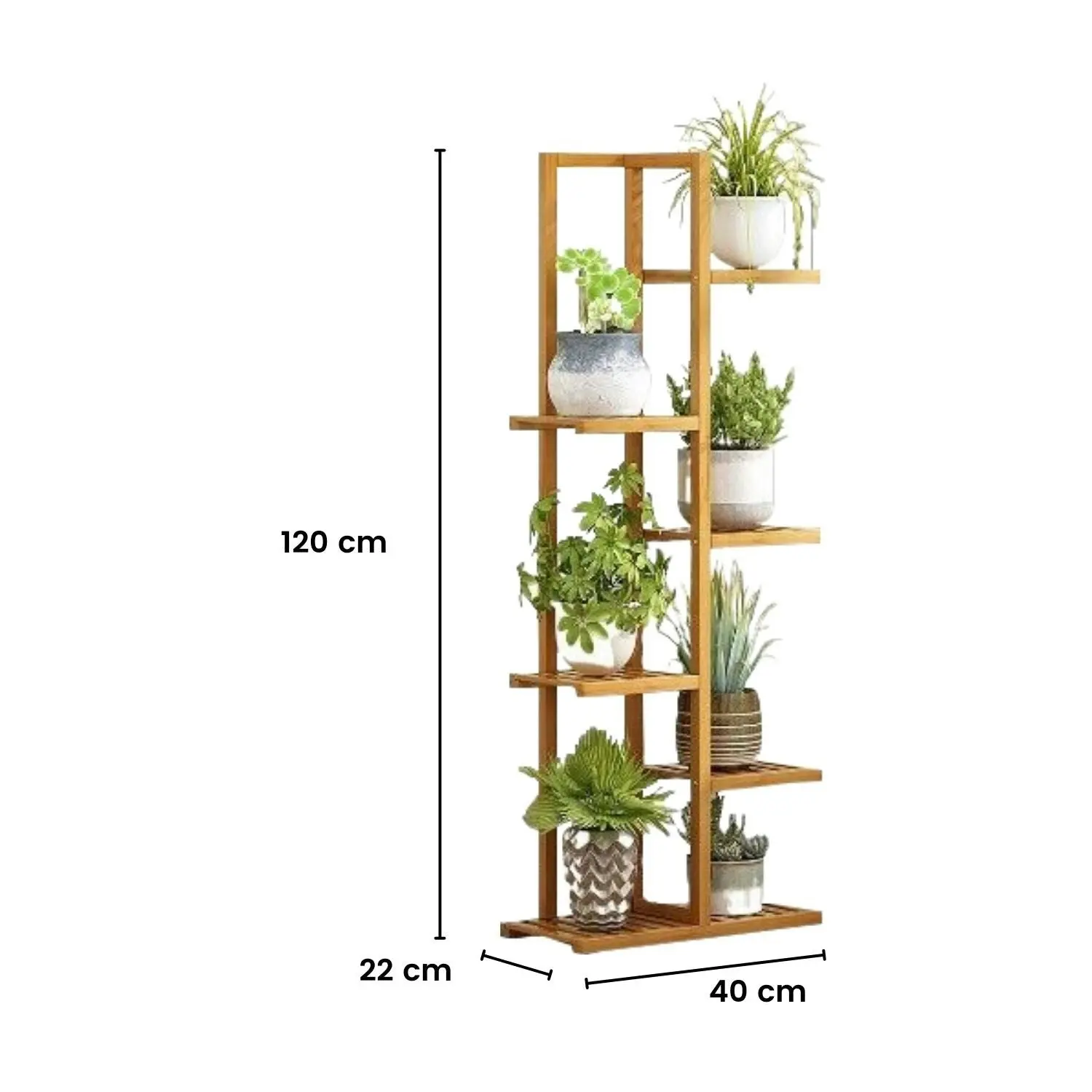 Noveden Bamboo Plant Stand Rack 6 tier 7 Potted Large Capacity 120cm