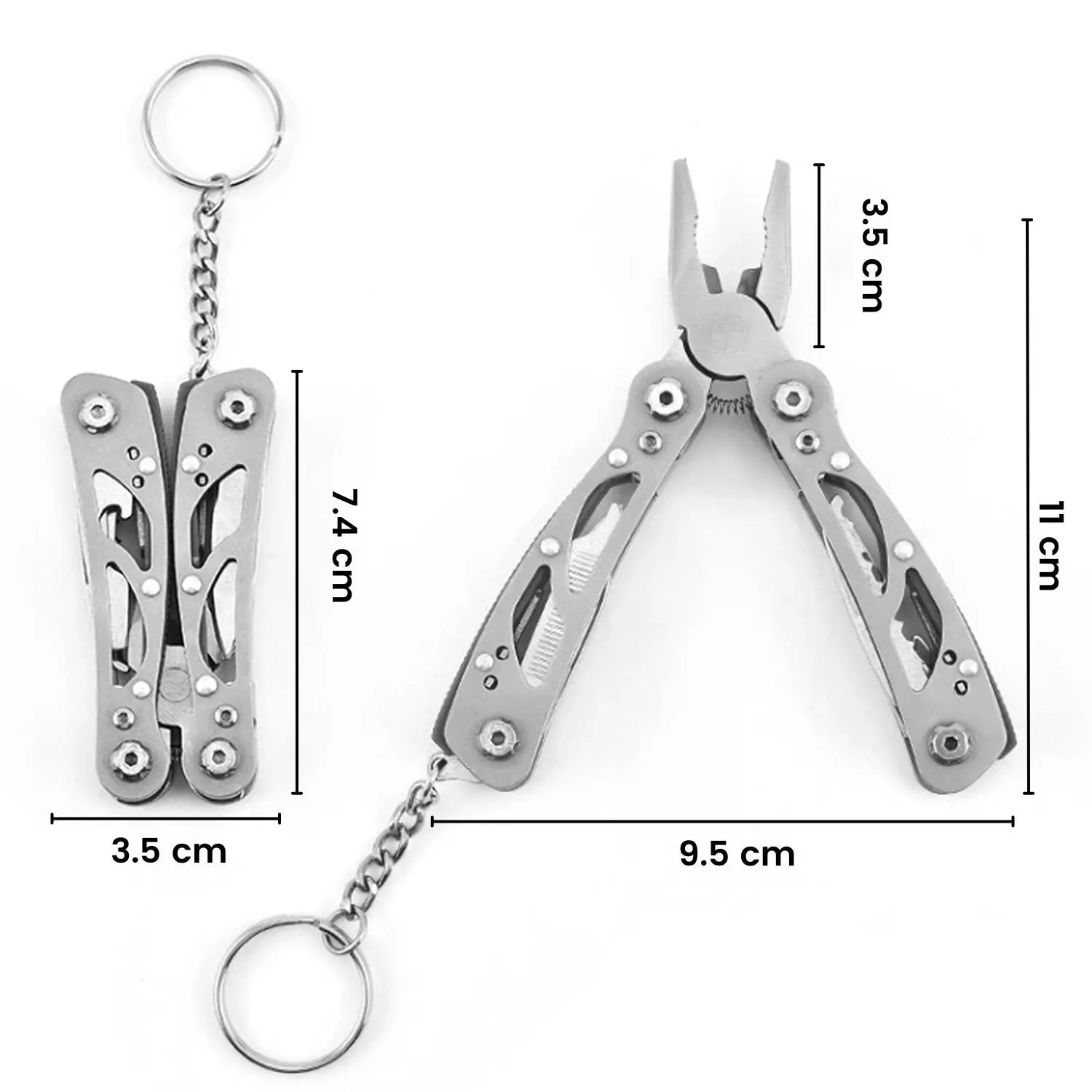 Kiliroo Multi Purpose Camping Pocket Knife Multitool 13-in-1 Kit Lightweight Silver