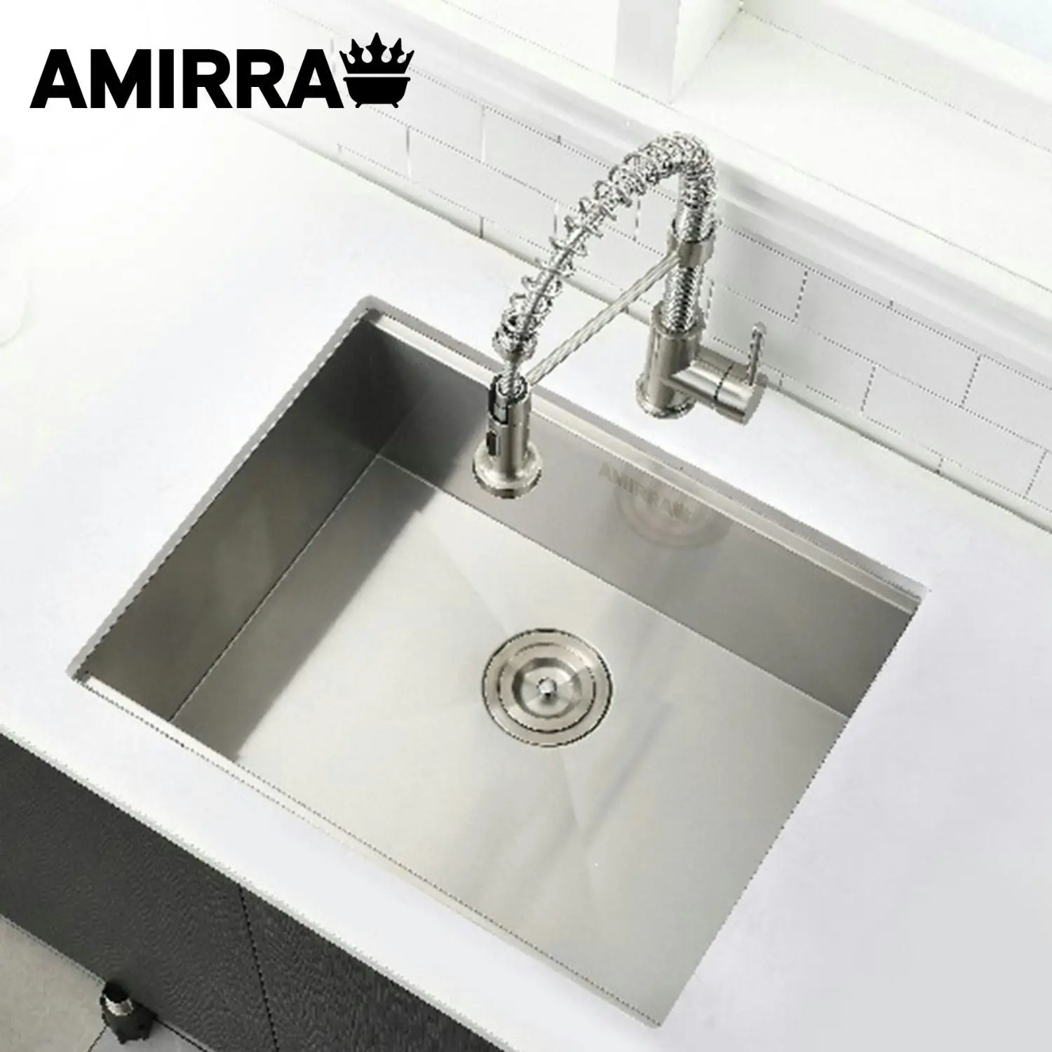 Amirra Kitchen Stainless Steel Sink 450mm x 300mm Coated Surface Silver