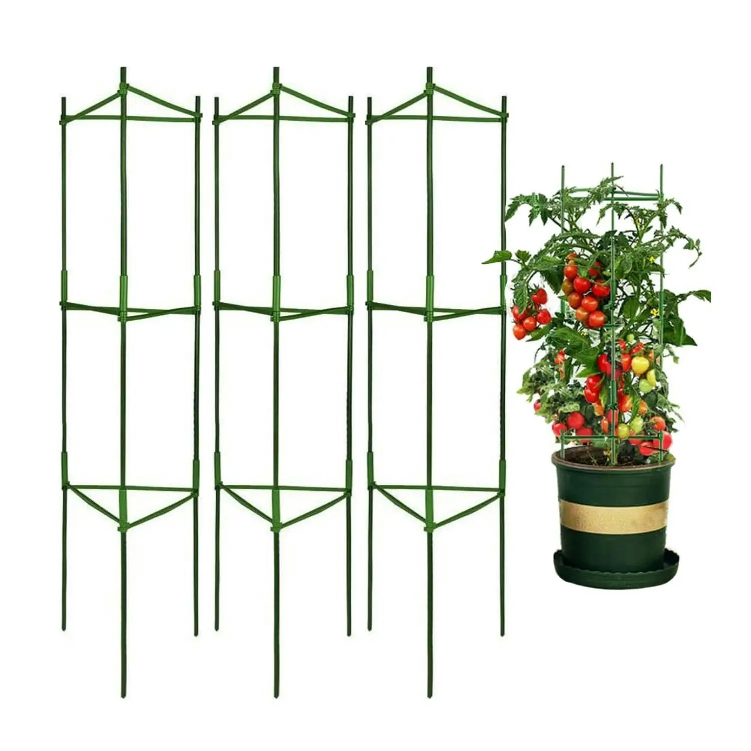 Noveden 3 Set Stake Arms for Garden Tomato Cages Plant Growth Aid Plant Stem Support Stand