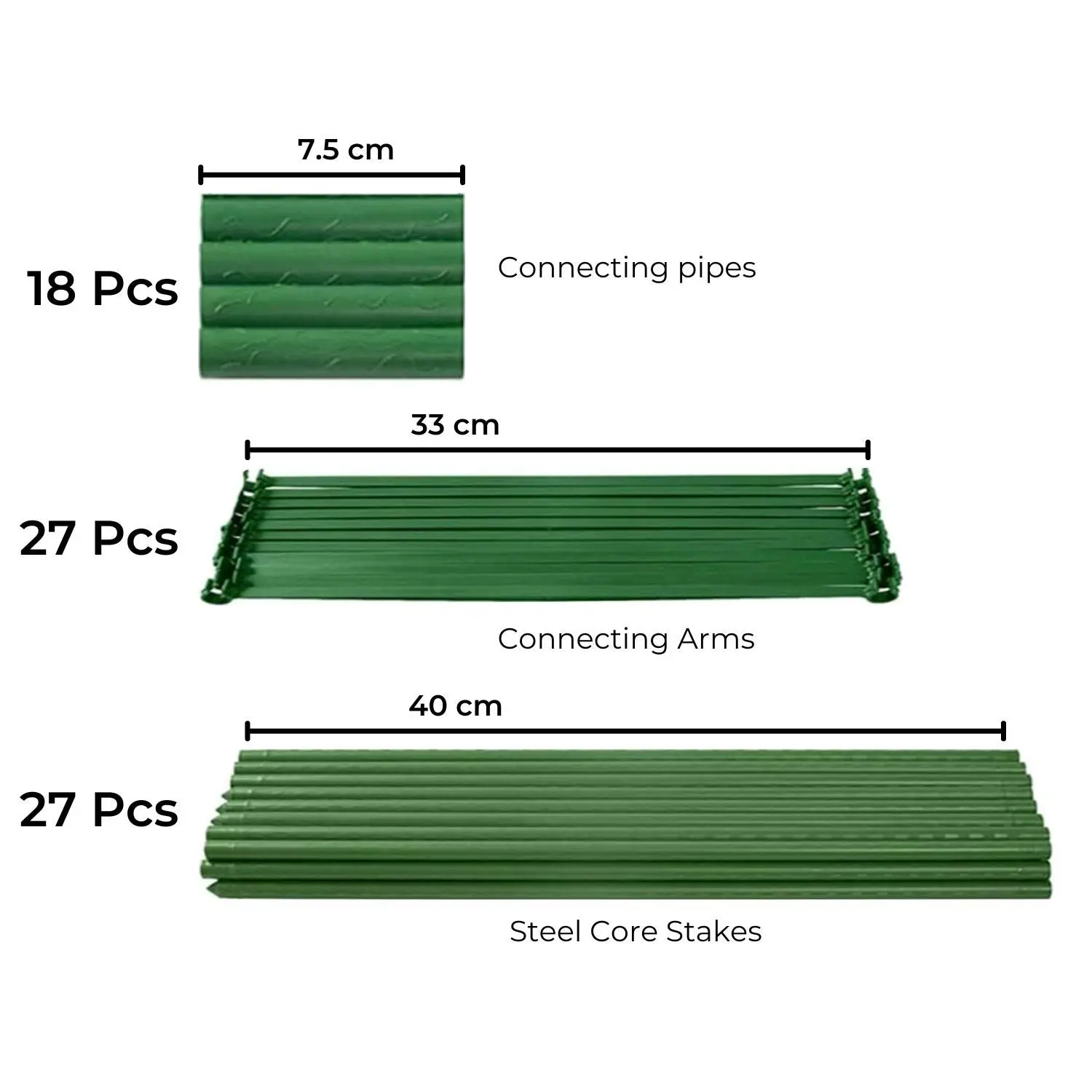 Noveden 3 Set Stake Arms for Garden Tomato Cages Plant Growth Aid Plant Stem Support Stand