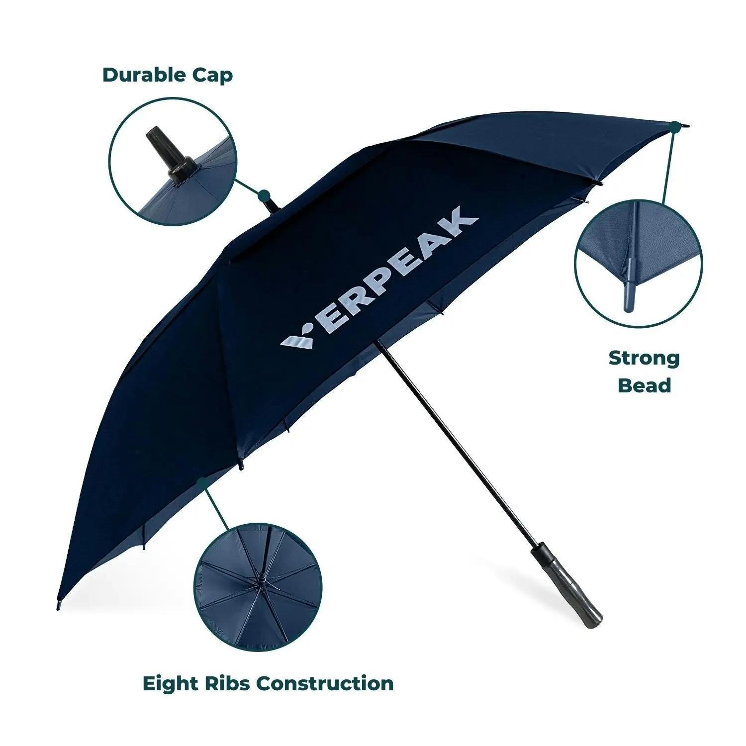 Verpeak Ultra Large Golf Umbrella 62" 210T Pongee Micro-weave Fabric Blue