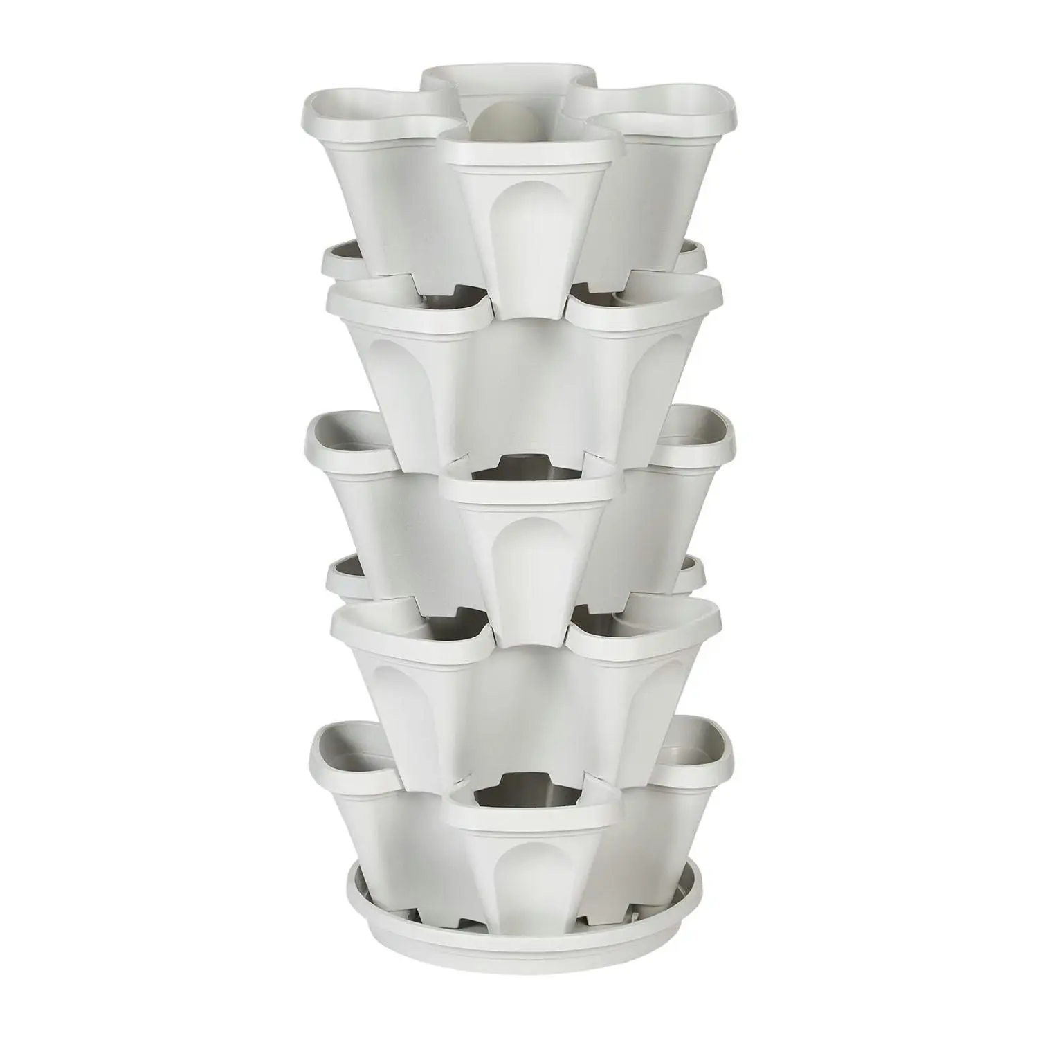 Noveden 5-Tier Stacking Planter Vertical Stackable Garden for Herbs Strawberries