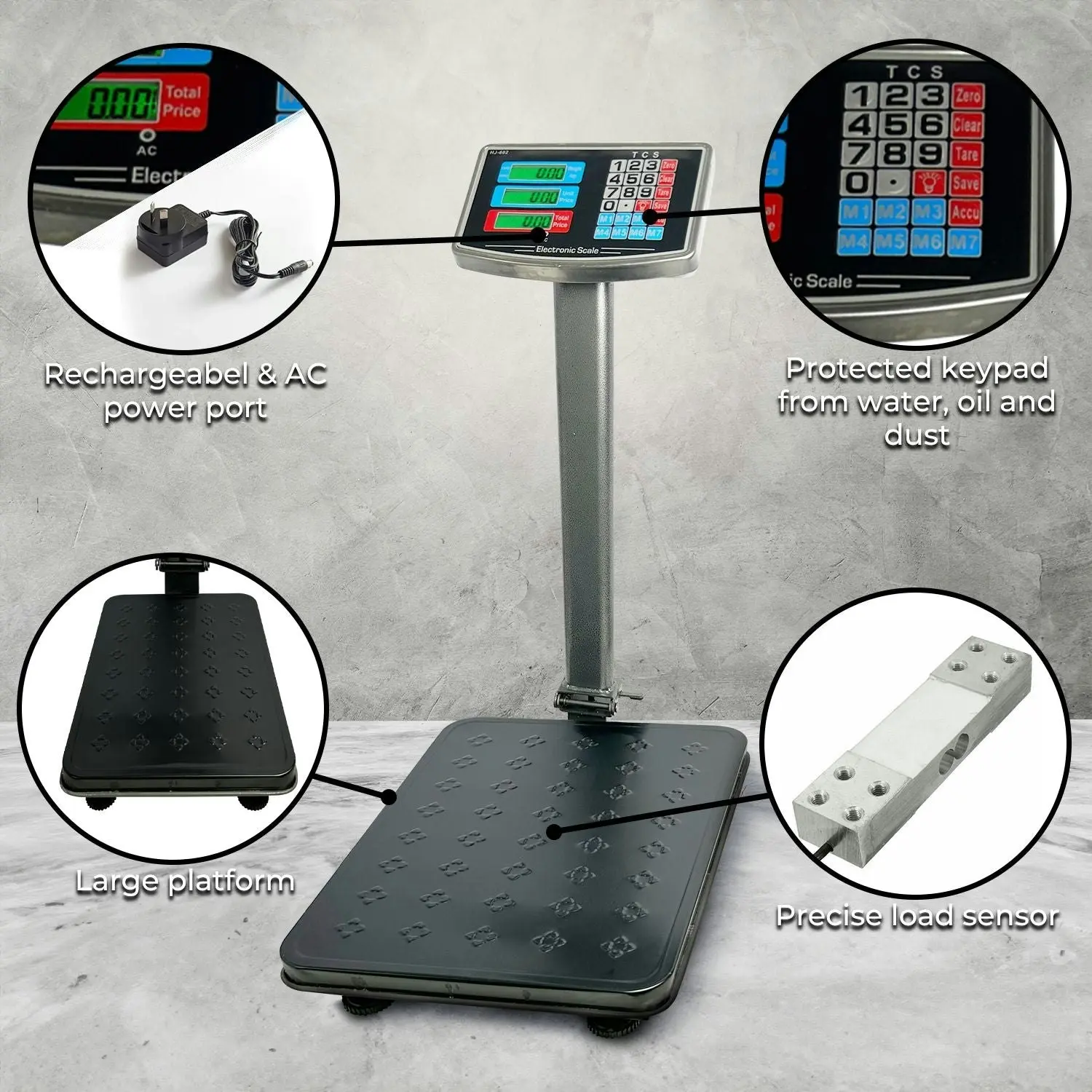 RYNOMATE 150kg Capacity Electronic Digital Commercial Platform Scale