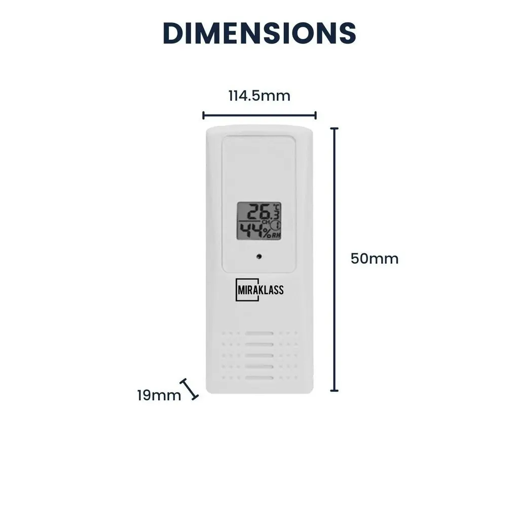 Miraklass Wireless Outdoor Home Temperature Humidity Rain Forecaster WiFi Weather Station - White