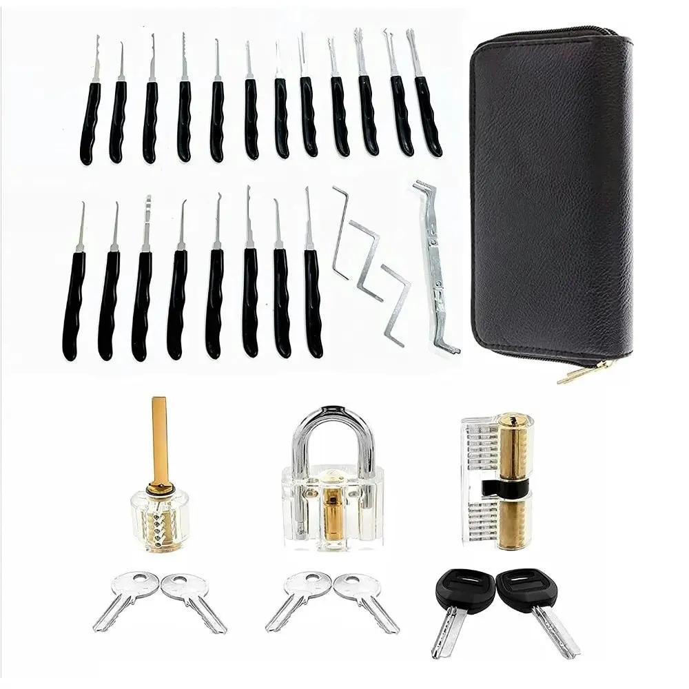 Gominimo 34 Pcs Lock Picking Kit and a Carrying Bag (Black)