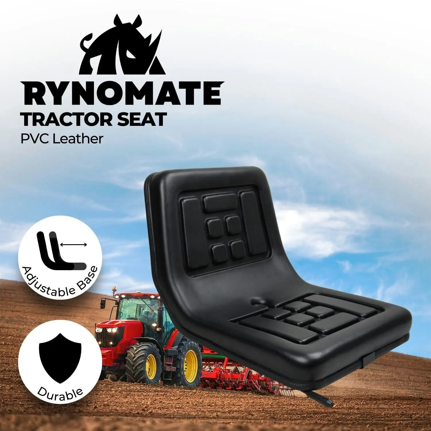 RYNOMATE Truck Tractor Seat Forklift Excavator Universal Suspension Backrest