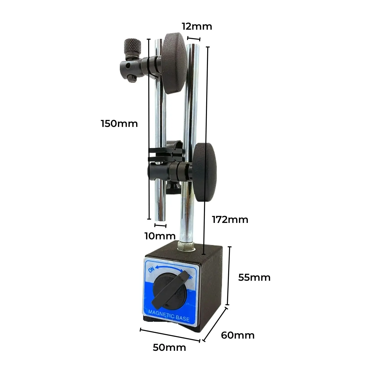 RYNOMATE Magnetic Base 0-10mm 60kg 22 Indicator Point Set Dial Indicator Gauge - Blue/Black