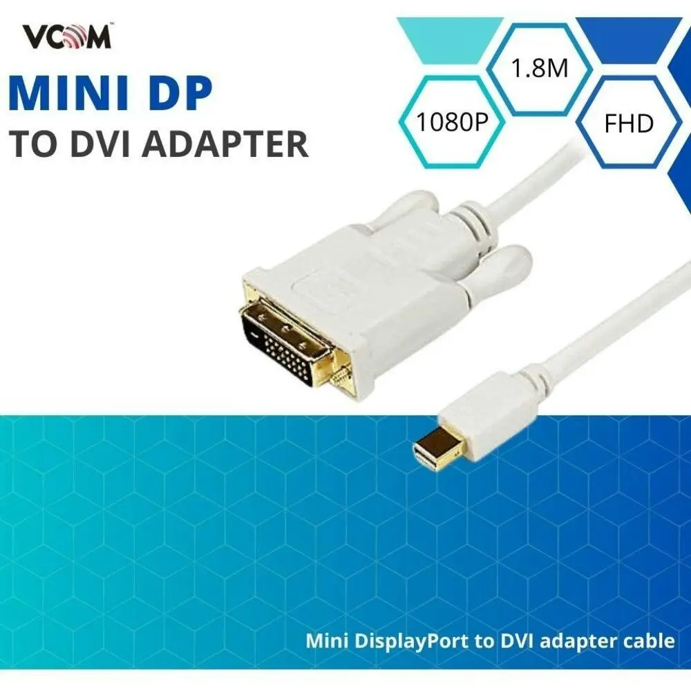 15CM Mini Displayport DP to DVI 24+1 Cable Converter 60Hz 1080P 3D Support Vcom