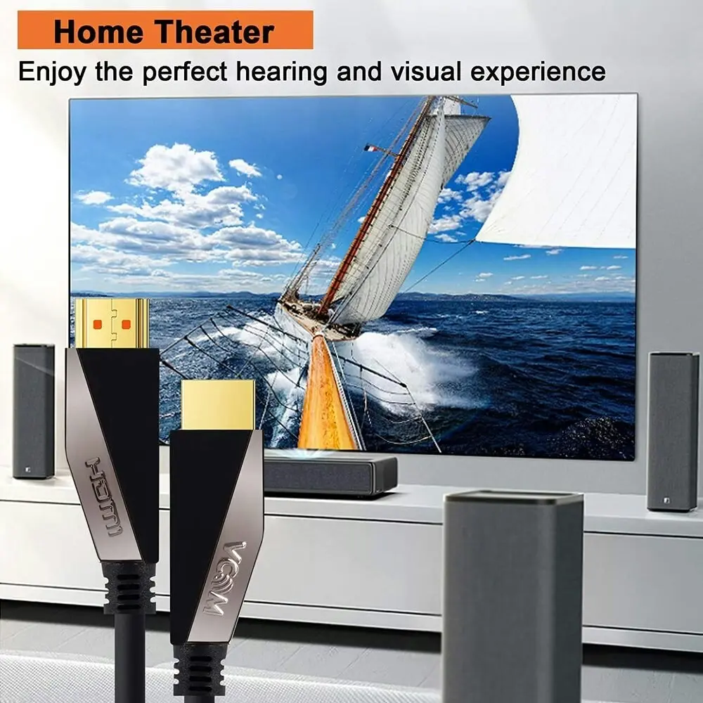 10m HDMI Cable Vcom 2.0V PC Gaming Monitor Movie 4K FHD 60Hz 12Gbps Metal