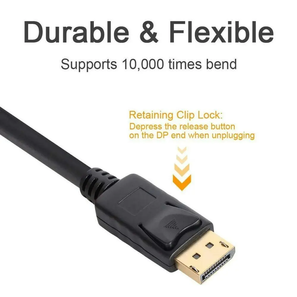 1.8M Displayport DP Cable 1.2V Male to Male LCD Video Wall PC Computer Laptop Vcom