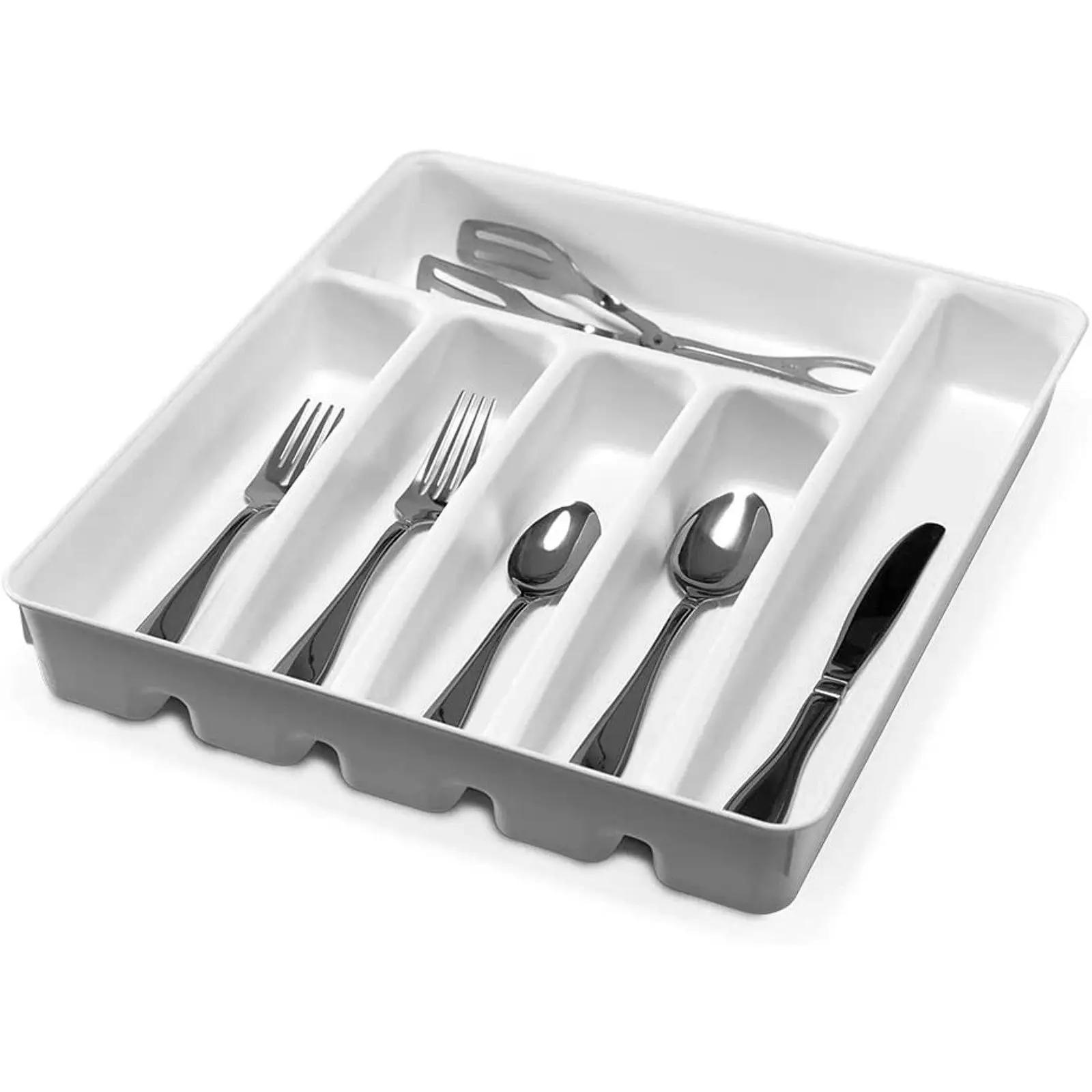 Madesmart High-quality Bpa-free Basic 6 Compartment Cutlery Tray - White