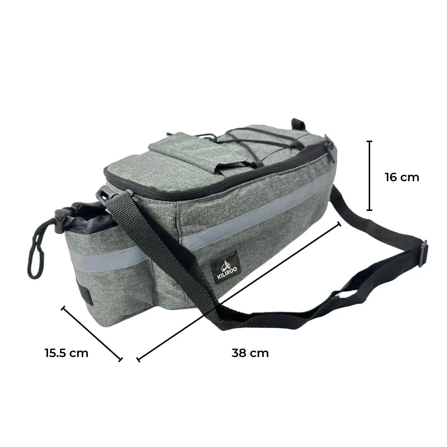 Kiliroo Insulated Cooler Bag Bike Bag Waterproof Foldable Bicycle Bag 10L Grey