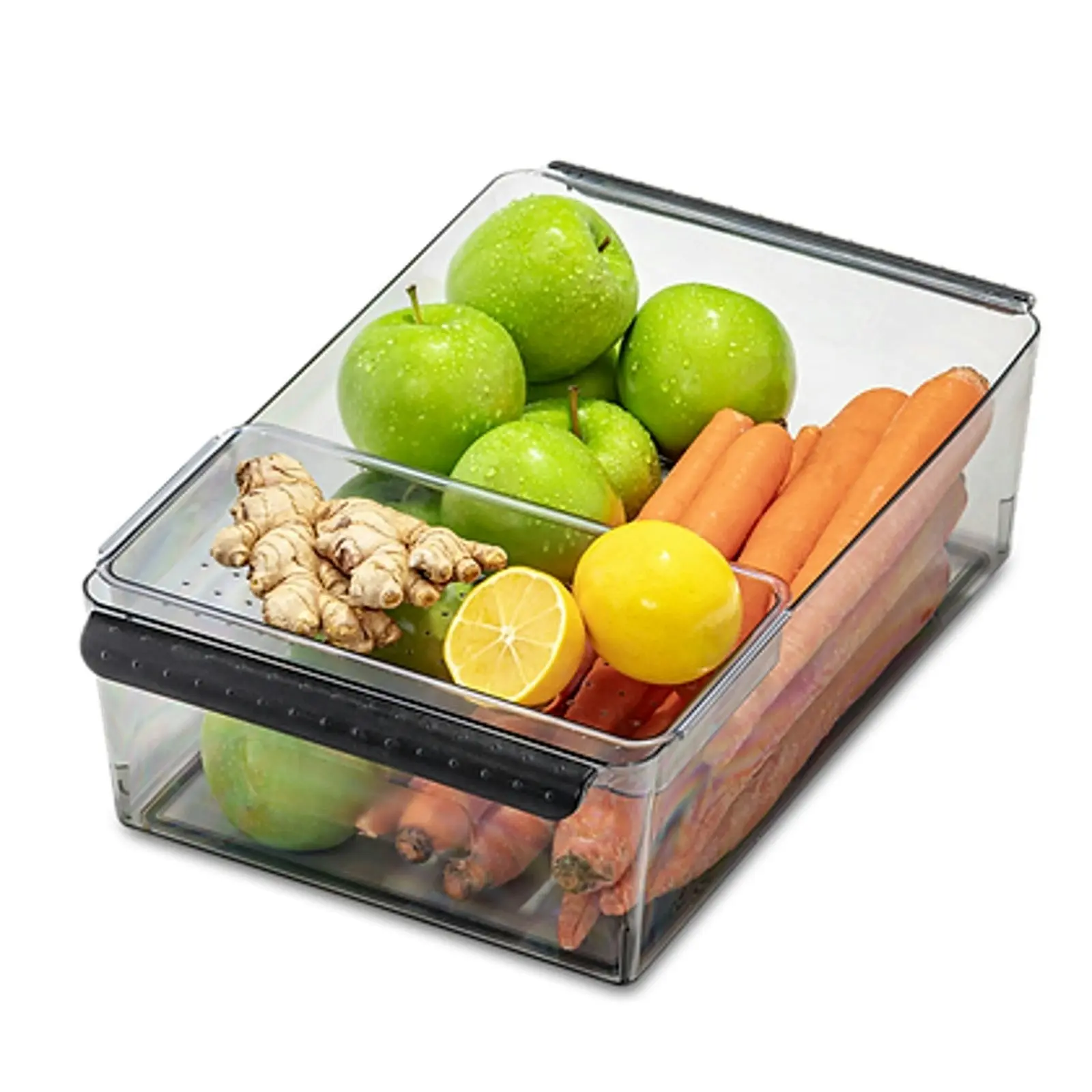 Madesmart Wide Deep Bin Clear lid Dry-erase Space BPA-free (Sz) Carbon