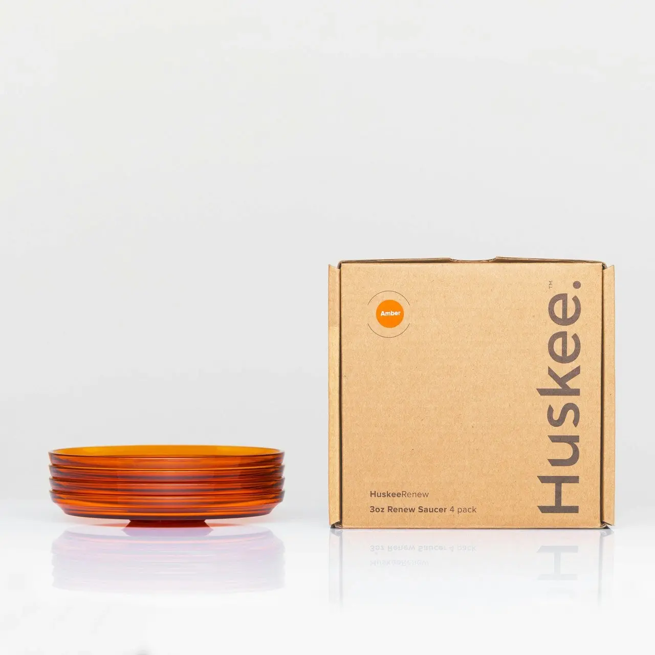 Huskee 3oz Renew Saucer 4-pack Amber HT03SA24-R