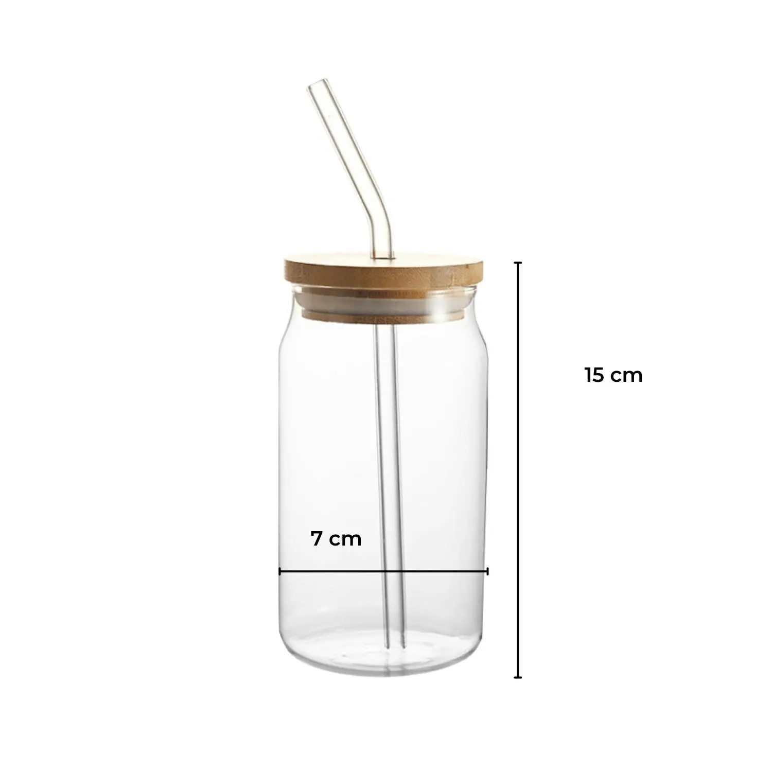 Gominimo 16Oz 6 Pieces Clear Drinking Glasses with Bamboo Lids and Glass Straw