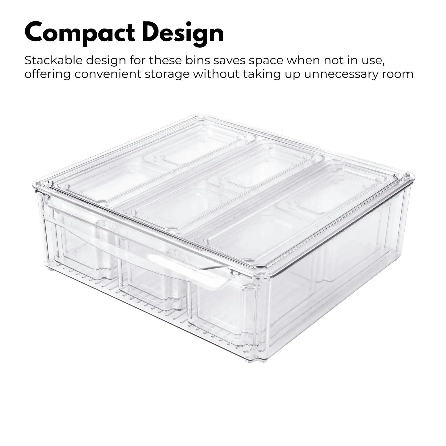 Gominimo Refrigerator Storage Box Food Container Kitchen Fridge Organiser Clear