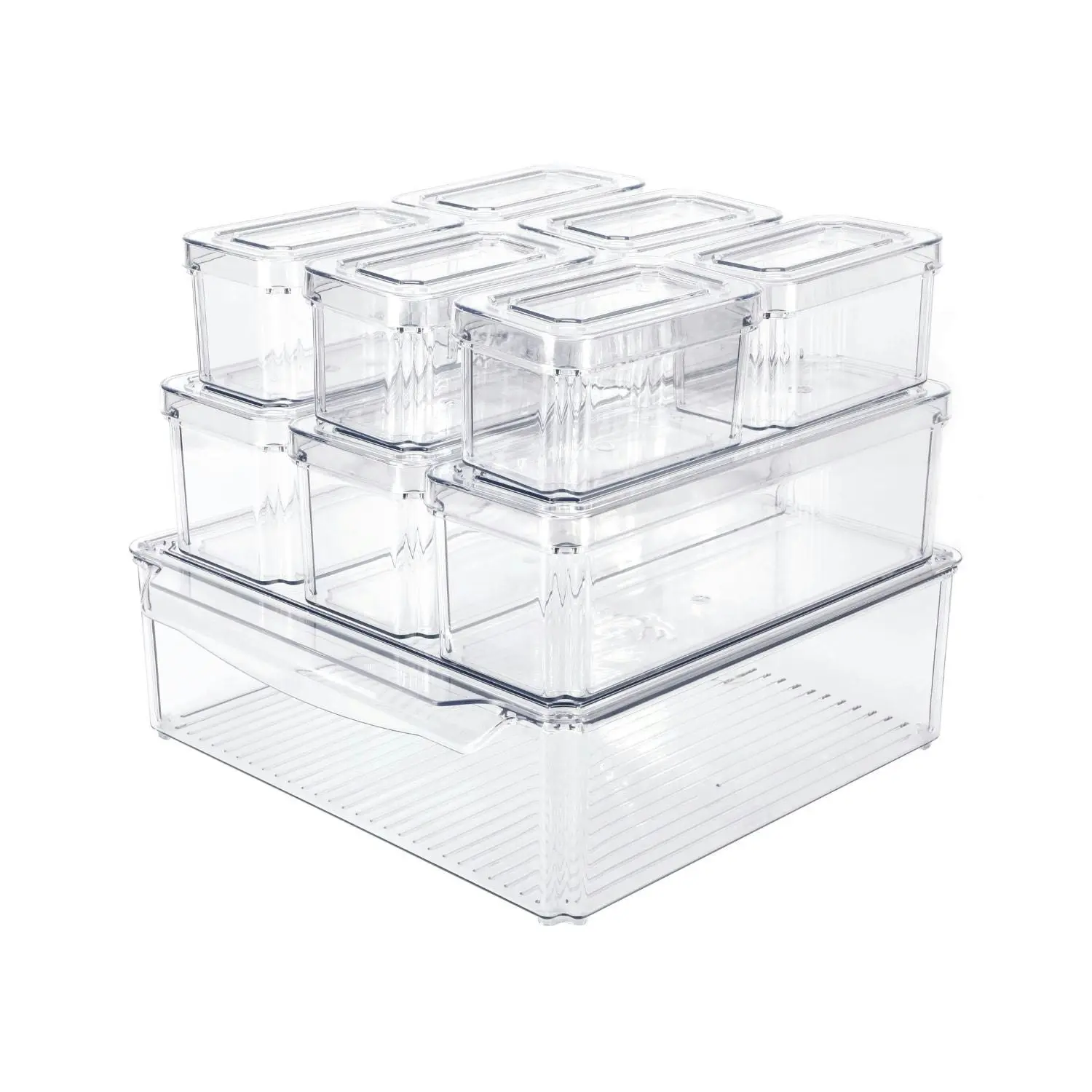 Gominimo Refrigerator Storage Box Food Container Kitchen Fridge Organiser Clear