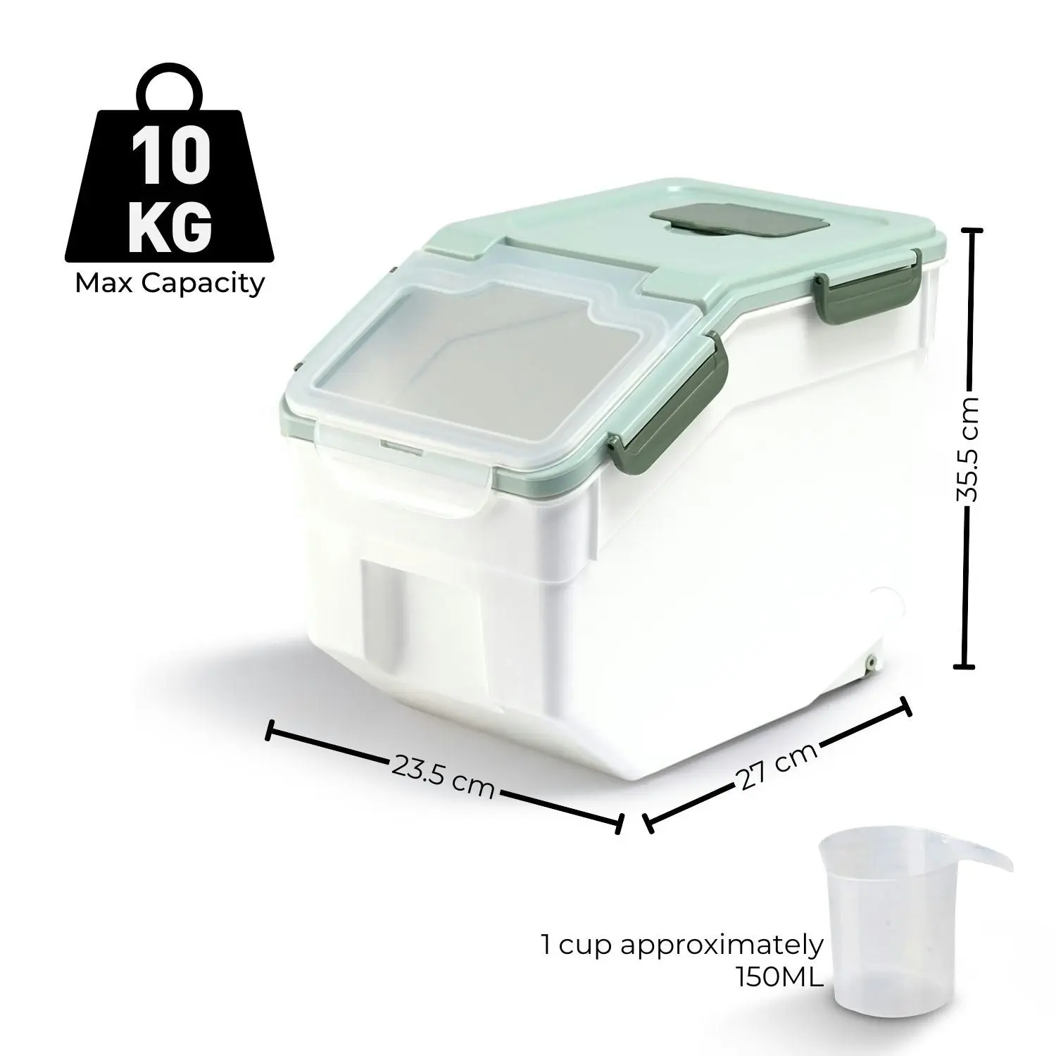 Gominimo Multipurpose Kitchen Dry Food Storage Cereal Rice Grain Container - Green