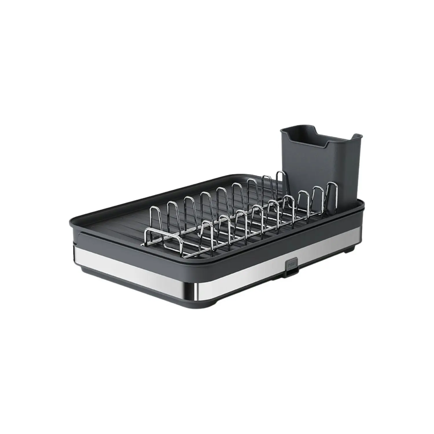 Gominimo Expandable Utensils Cutlery Holder Drainer Dish Drying Rack - Black