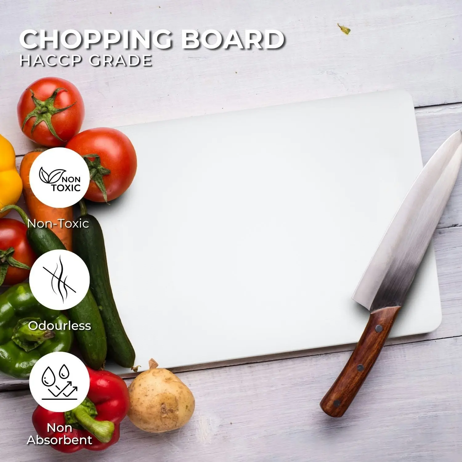 Gominimo PE Anti-Noise Pure and Non-Toxic Material Durable Plastic Chopping Knife Board