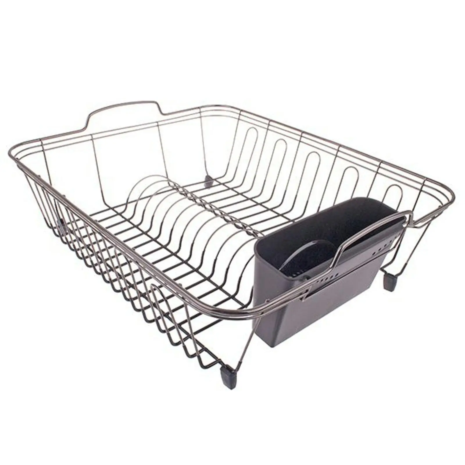 Madesmart Stylish And Contemporary Design Easy Grip Handles D.line Nickel/pvc Dish Rack - Black